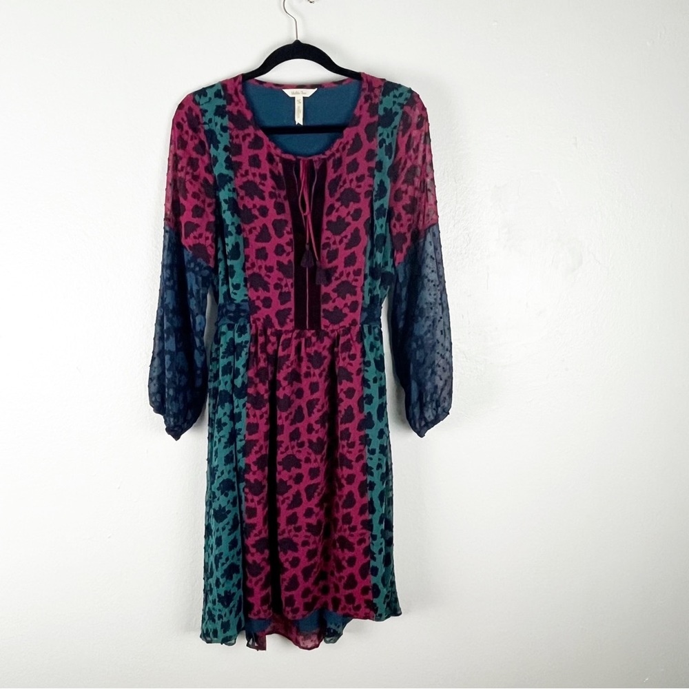 MATILDA JANE A Little Party Dress Swiss Dots Mixed Prints Lined Dress Medium
